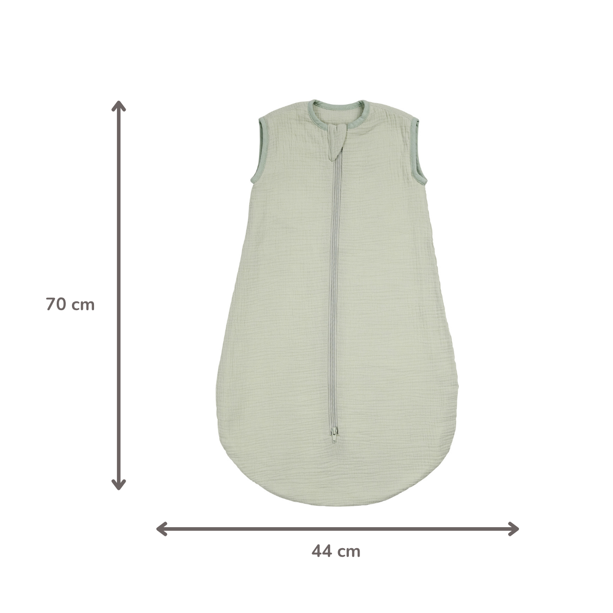 LouLou Sleeping Bag 70 cm - Baby Sleeping Bag in Muslin Cotton - TOG 0.5 - Green [NL]