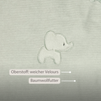 LouLou Sleeping Bag 90 cm - Baby Sleeping Bag in Velour - TOG 2.5 - Green [DE]