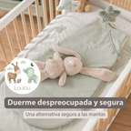 LouLou Sleeping Bag 90 cm - Baby Sleeping Bag in Velour - TOG 2.5 - Green [ES]