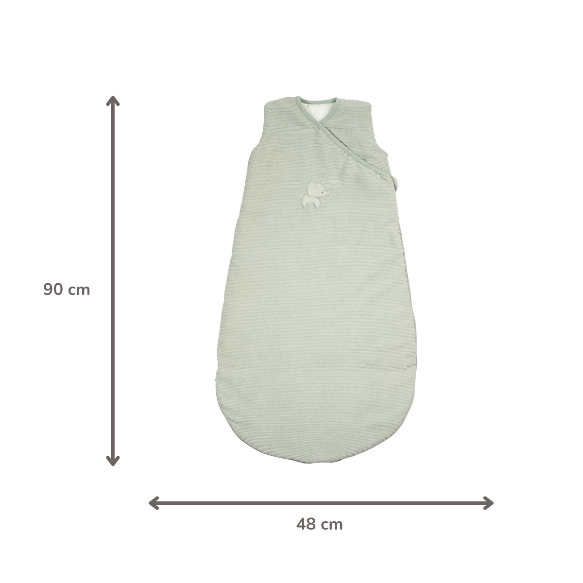 LouLou Sleeping Bag 90 cm - Baby Sleeping Bag in Velour - TOG 2.5 - Green [ES]
