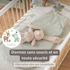 LouLou Sleeping Bag 90 cm - Baby Sleeping Bag in Velour - TOG 2.5 - Green [FR]