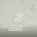 LouLou Sleeping Bag 90 cm - Baby Sleeping Bag in Velour - TOG 2.5 - Green [FR]