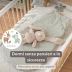 LouLou Sleeping Bag 90 cm - Baby Sleeping Bag in Velour - TOG 2.5 - Green [IT]