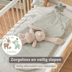 LouLou Sleeping Bag 90 cm - Baby Sleeping Bag in Velour - TOG 2.5 - Green [NL]