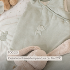 LouLou Sleeping Bag 90 cm - Baby Sleeping Bag in Velour - TOG 2.5 - Green [NL]