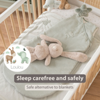 LouLou Sleeping Bag 90 cm - Baby Sleeping Bag in Velour - TOG 2.5 - Green [EN]