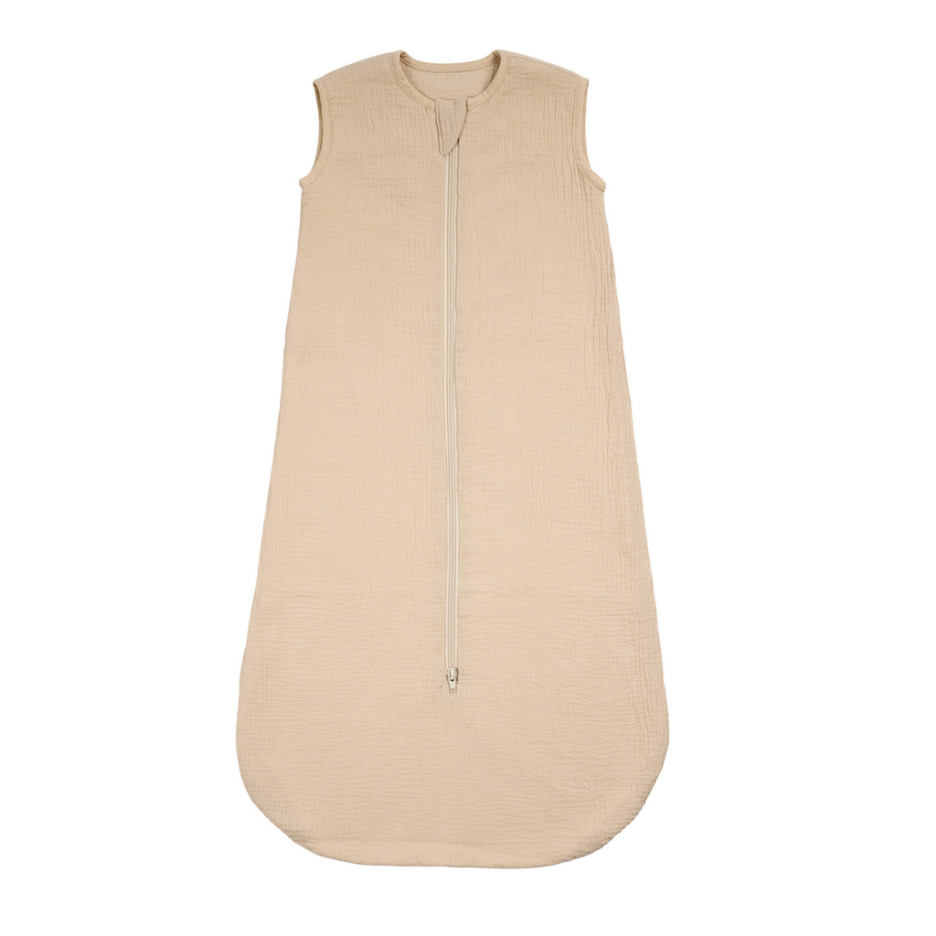 LouLou Sleeping Bag 90 cm - Baby Sleeping Bag in Muslin Cotton - TOG 0.5 - Sand [ES]