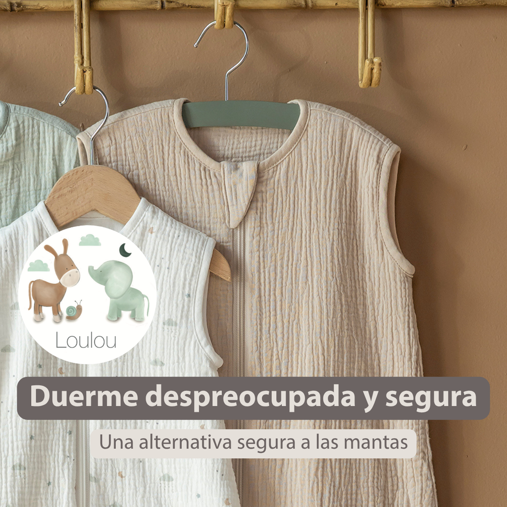 LouLou Sleeping Bag 90 cm - Baby Sleeping Bag in Muslin Cotton - TOG 0.5 - Sand [ES]