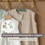 LouLou Sleeping Bag 90 cm - Baby Sleeping Bag in Muslin Cotton - TOG 0.5 - Sand [ES]