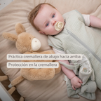LouLou Sleeping Bag 90 cm - Baby Sleeping Bag in Muslin Cotton - TOG 0.5 - Sand [ES]