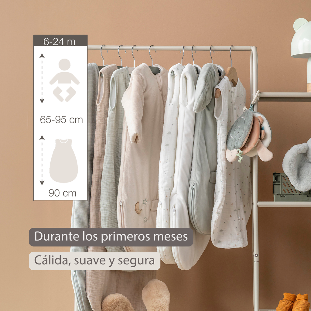 LouLou Sleeping Bag 90 cm - Baby Sleeping Bag in Muslin Cotton - TOG 0.5 - Sand [ES]