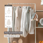 LouLou Sleeping Bag 90 cm - Baby Sleeping Bag in Muslin Cotton - TOG 0.5 - Sand [FR]