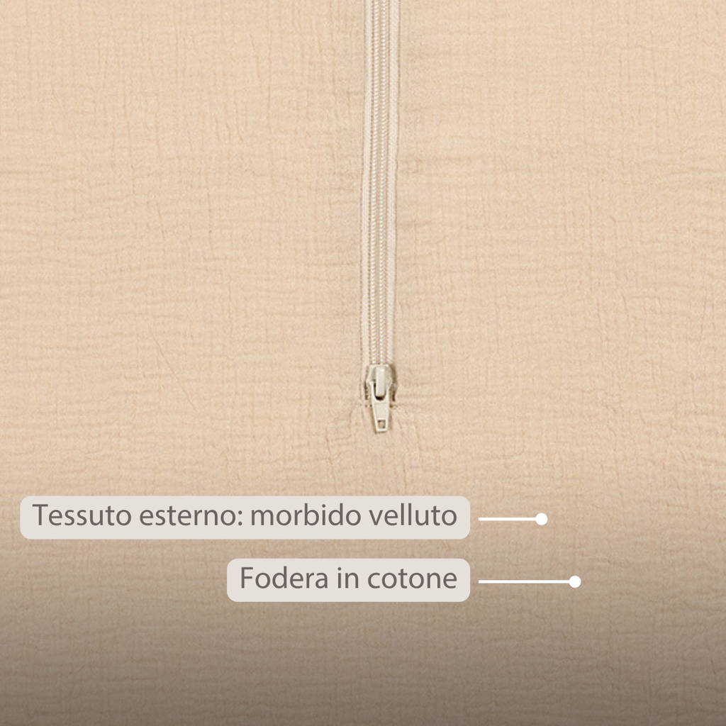 LouLou Sleeping Bag 90 cm - Baby Sleeping Bag in Muslin Cotton - TOG 0.5 - Sand [IT]
