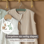 LouLou Sleeping Bag 90 cm - Baby Sleeping Bag in Muslin Cotton - TOG 0.5 - Sand [NL]
