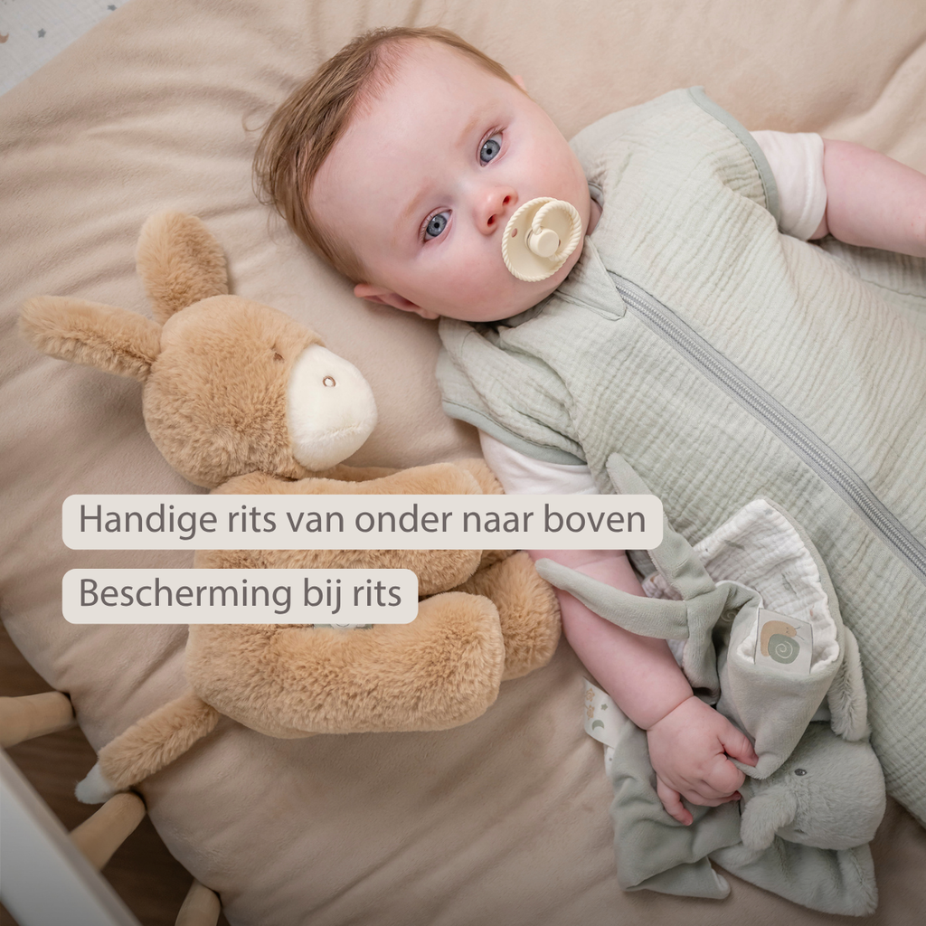 LouLou Sleeping Bag 90 cm - Baby Sleeping Bag in Muslin Cotton - TOG 0.5 - Sand [NL]