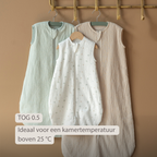 LouLou Sleeping Bag 90 cm - Baby Sleeping Bag in Muslin Cotton - TOG 0.5 - Sand [NL]