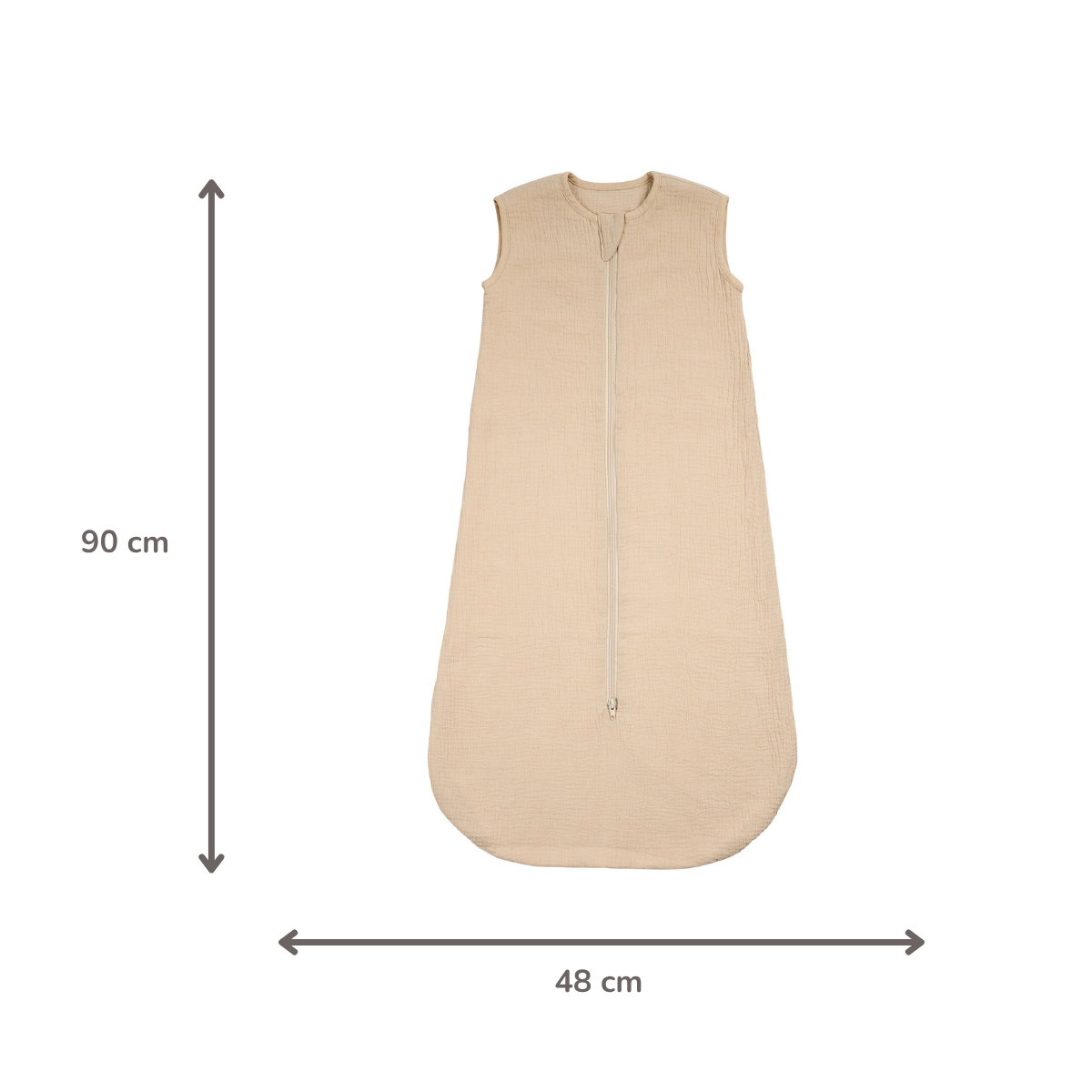 LouLou Sleeping Bag 90 cm - Baby Sleeping Bag in Muslin Cotton - TOG 0.5 - Sand [NL]