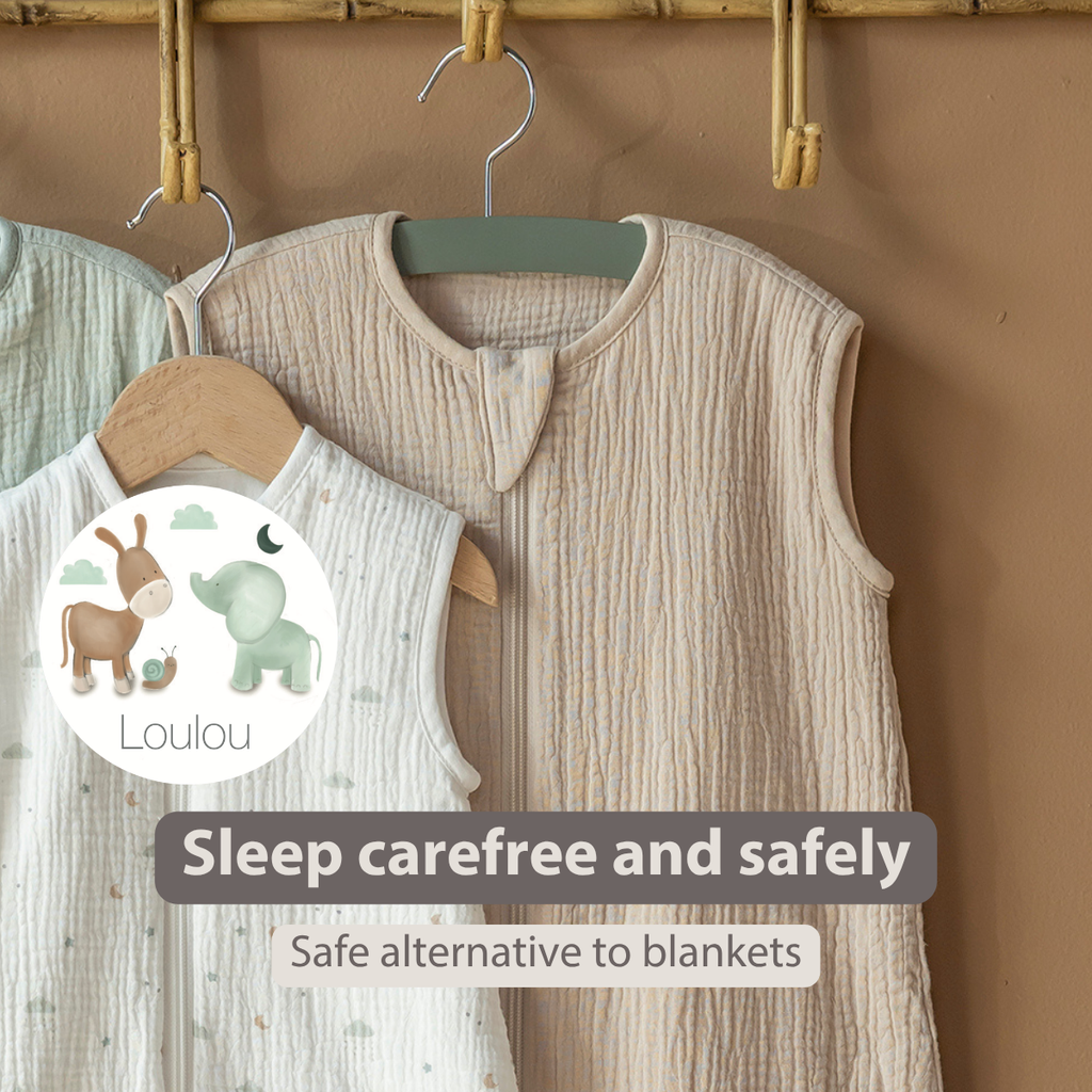 LouLou Sleeping Bag 90 cm - Baby Sleeping Bag in Muslin Cotton - TOG 0.5 - Sand [EN]