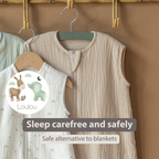 LouLou Sleeping Bag 90 cm - Baby Sleeping Bag in Muslin Cotton - TOG 0.5 - Sand [EN]