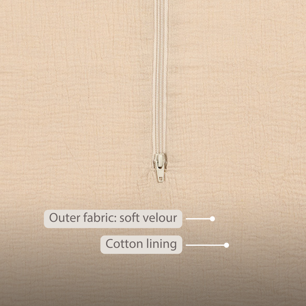 LouLou Sleeping Bag 90 cm - Baby Sleeping Bag in Muslin Cotton - TOG 0.5 - Sand [EN]