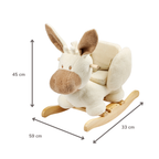 TEDDY Rocking Donkey – Rocking Animal in Teddy Fabric – Ecru [IT]