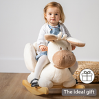 TEDDY Rocking Donkey – Rocking Animal in Teddy Fabric – Ecru [EN]