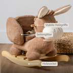 TEDDY Rocking Donkey – Rocking Animal in Teddy Fabric – Beige [DE]