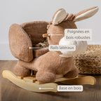 TEDDY Rocking Donkey – Rocking Animal in Teddy Fabric – Beige [FR]