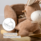 TEDDY Rocking Donkey – Rocking Animal in Teddy Fabric – Beige [NL]
