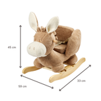 TEDDY Rocking Donkey – Rocking Animal in Teddy Fabric – Beige [NL]