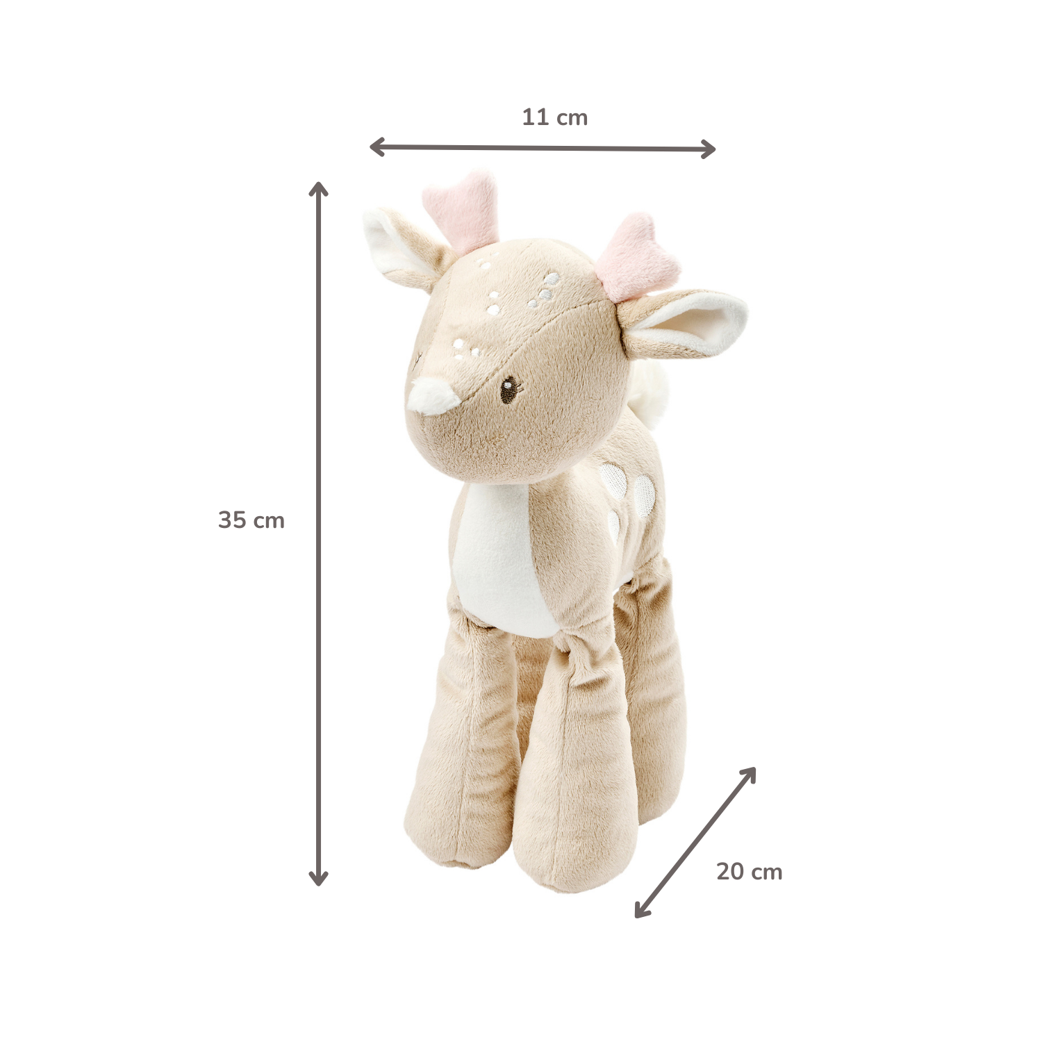 FanFan Plush Deer - 30 cm - Soft Baby Plush - Beige [IT]
