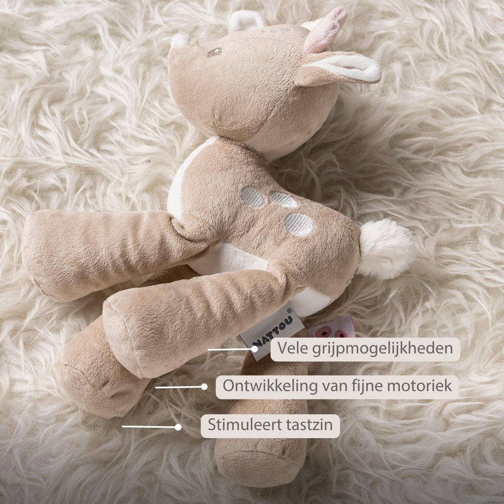FanFan Plush Deer - 30 cm - Soft Baby Plush - Beige [NL]