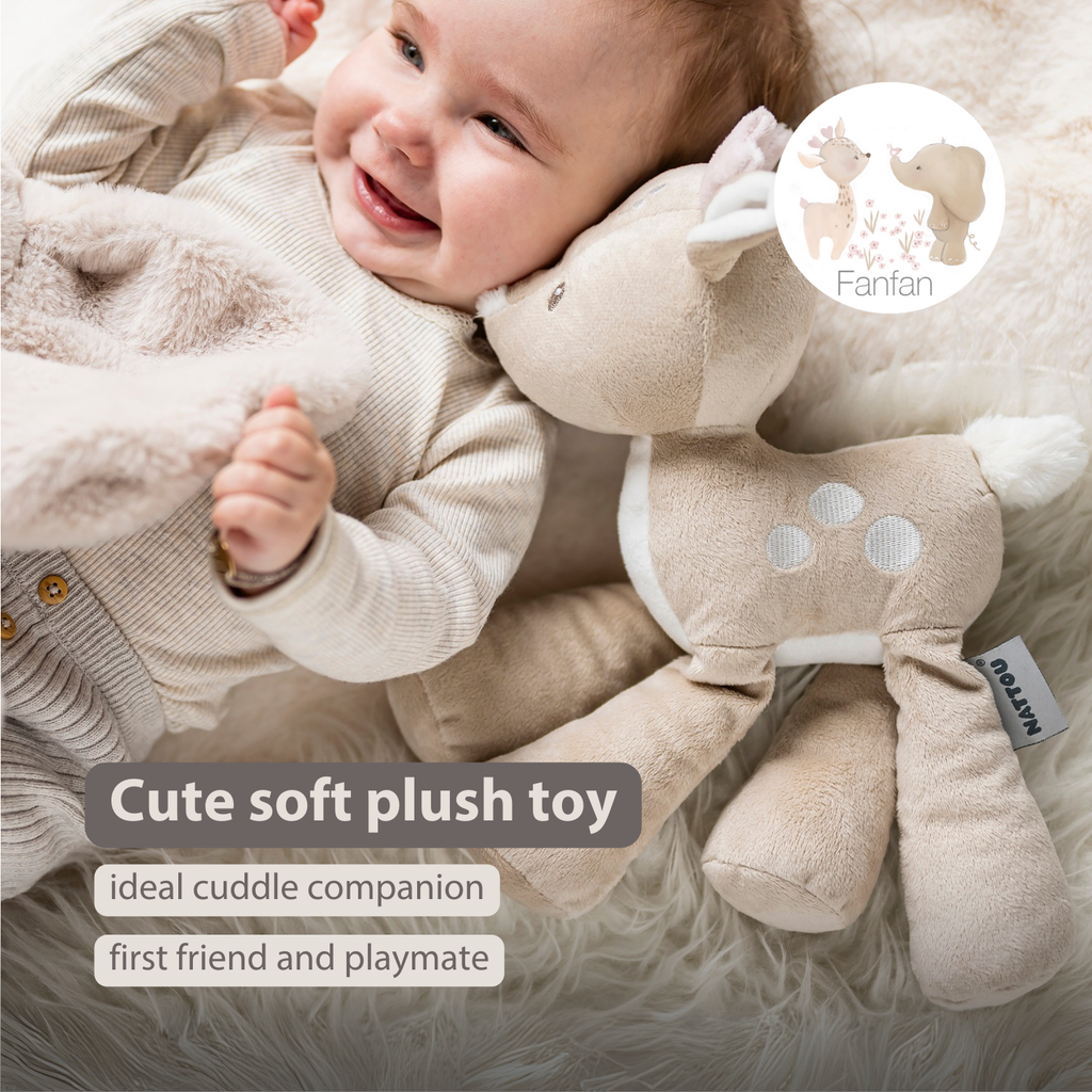 FanFan Plush Deer - 30 cm - Soft Baby Plush - Beige [EN]