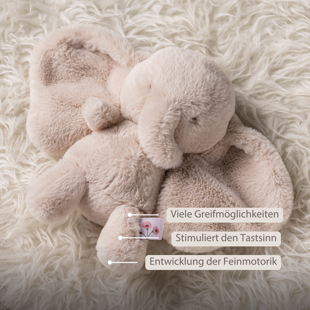 FanFan Cuddle Elephant – 30 cm – Soft Baby Plush – Sand [DE]