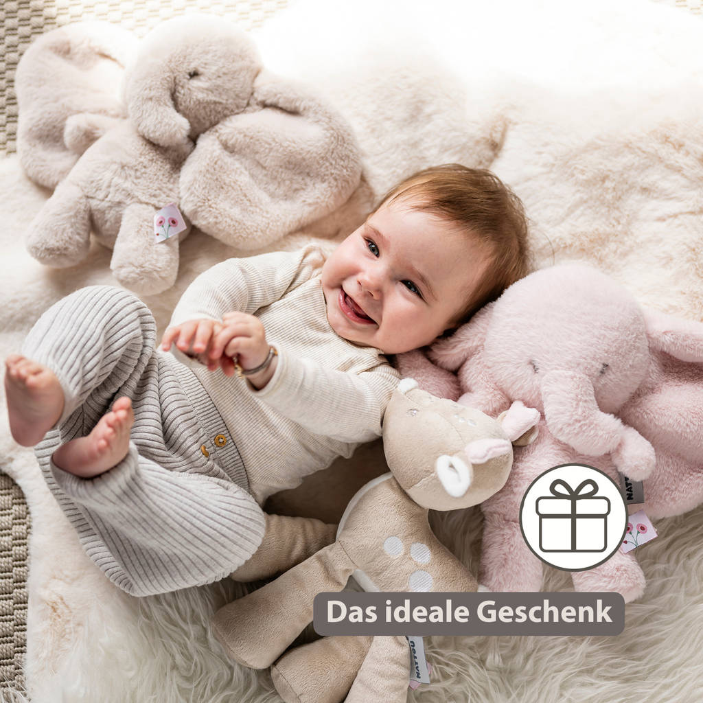 FanFan Cuddle Elephant – 30 cm – Soft Baby Plush – Sand [DE]