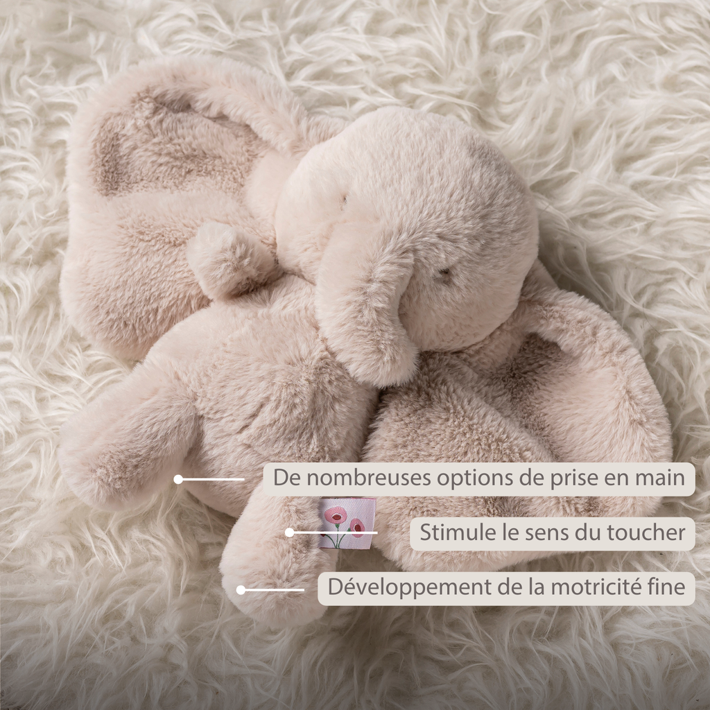 FanFan Cuddle Elephant – 30 cm – Soft Baby Plush – Sand [FR]