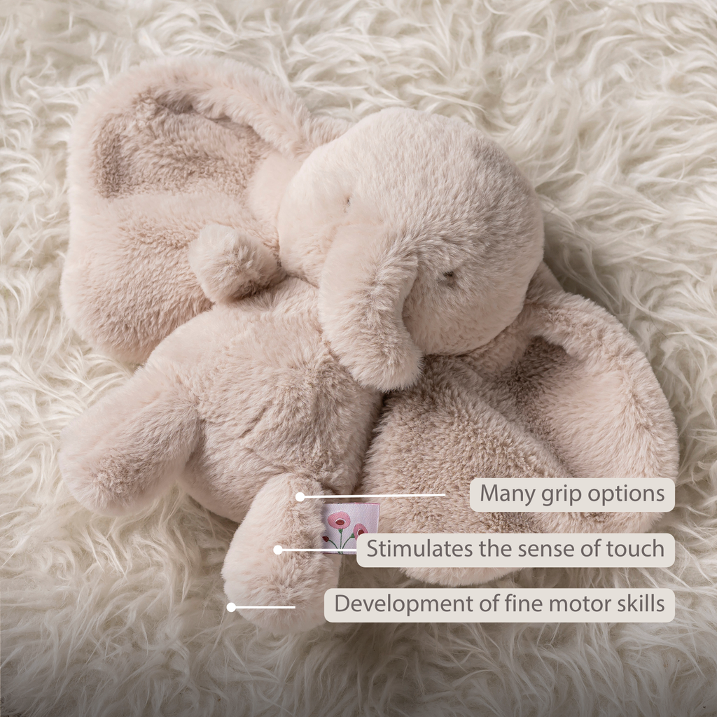 FanFan Cuddle Elephant – 30 cm – Soft Baby Plush – Sand [EN]