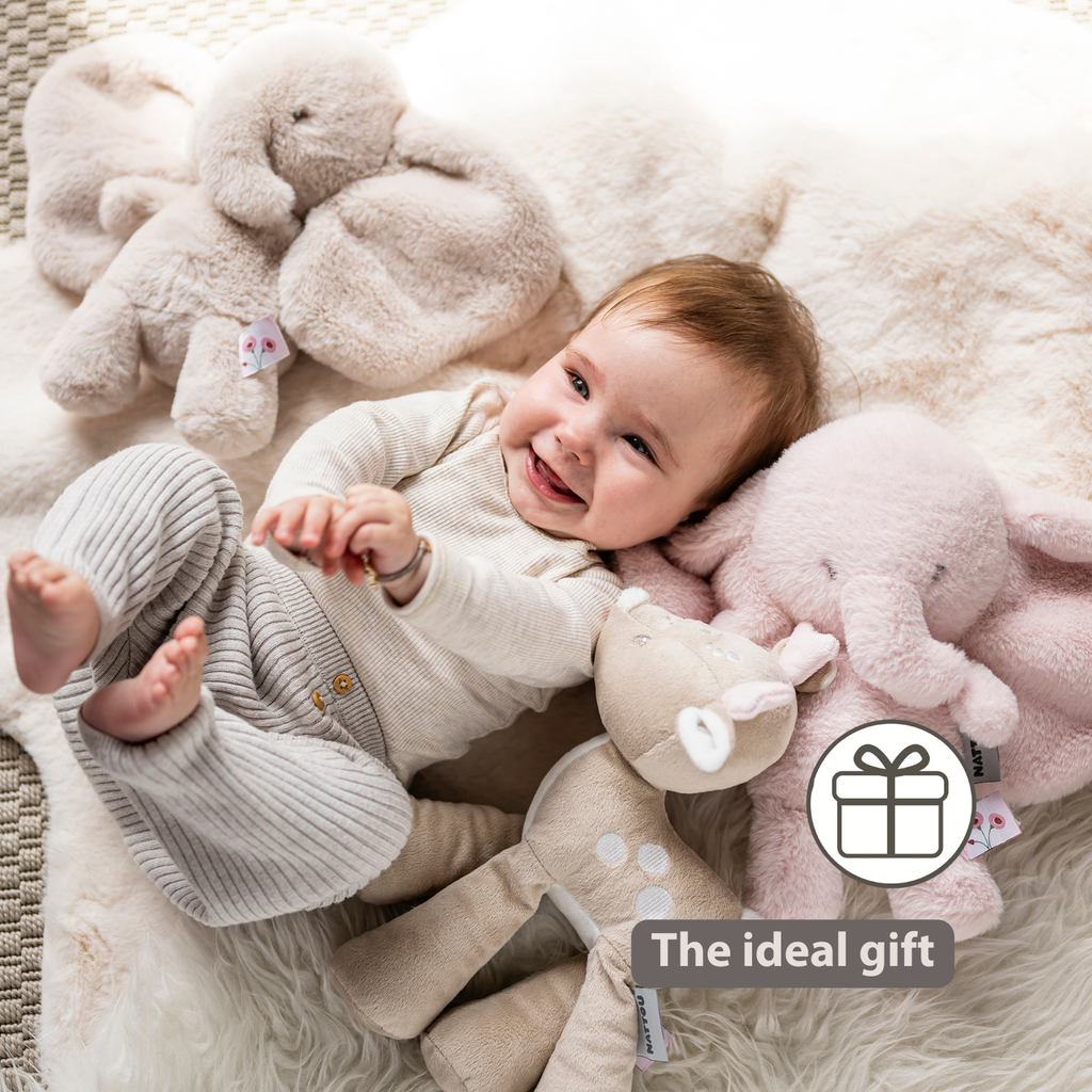 FanFan Cuddle Elephant – 30 cm – Soft Baby Plush – Sand [EN]