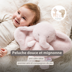 FanFan Cuddle Elephant – 30 cm – Soft Baby Plush Toy – Pink [FR]