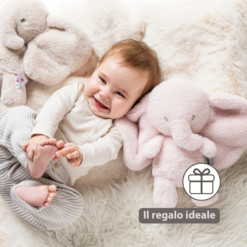 FanFan Cuddle Elephant – 30 cm – Soft Baby Plush Toy – Pink [IT]