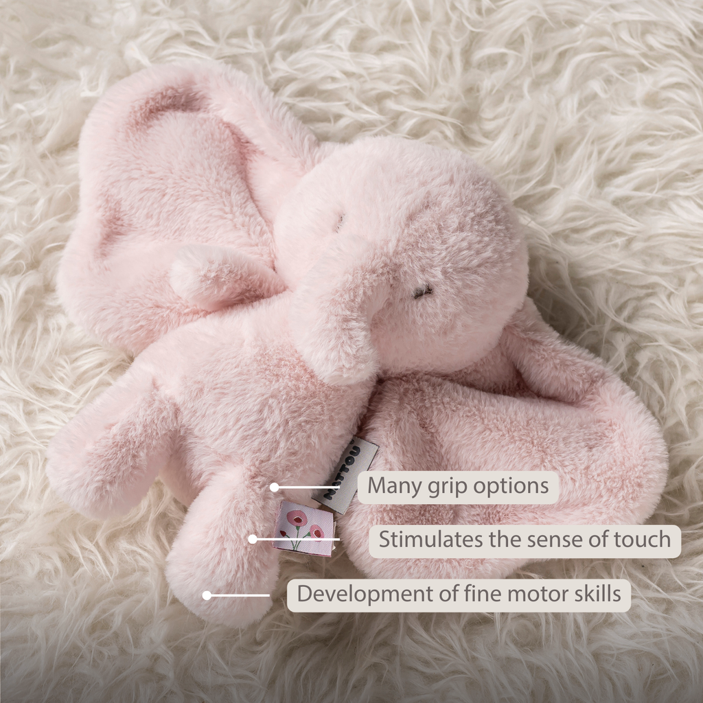 FanFan Cuddle Elephant – 30 cm – Soft Baby Plush Toy – Pink [EN]