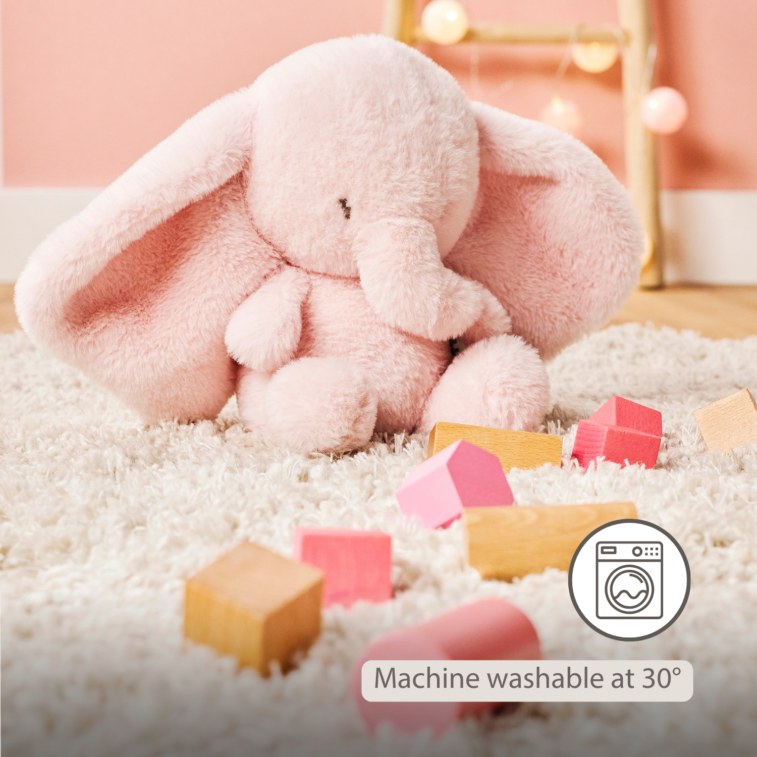 FanFan Cuddle Elephant – 30 cm – Soft Baby Plush Toy – Pink [EN]