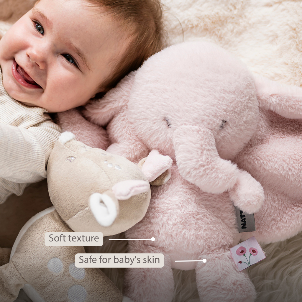 FanFan Cuddle Elephant – 30 cm – Soft Baby Plush Toy – Pink [EN]