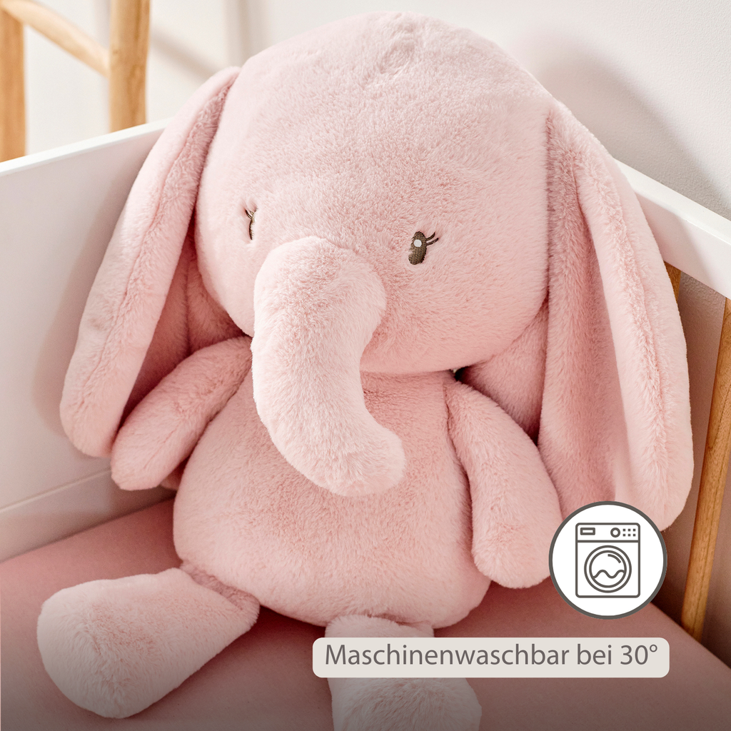 FanFan Maxi Cuddle Elephant – 60 cm – Soft Baby Plush – Pink [DE]