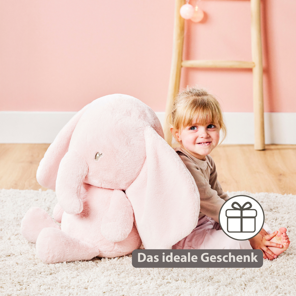 FanFan Maxi Cuddle Elephant – 60 cm – Soft Baby Plush – Pink [DE]