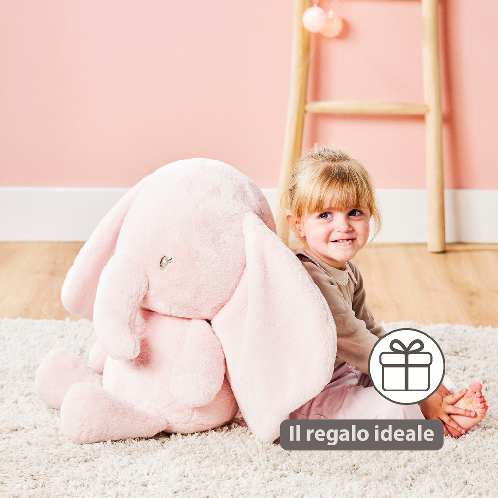 FanFan Maxi Cuddle Elephant – 60 cm – Soft Baby Plush – Pink [IT]