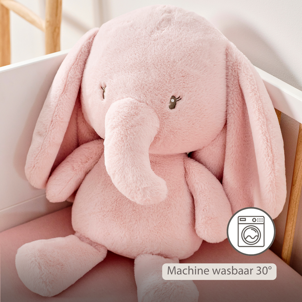 FanFan Maxi Cuddle Elephant – 60 cm – Soft Baby Plush – Pink [NL]