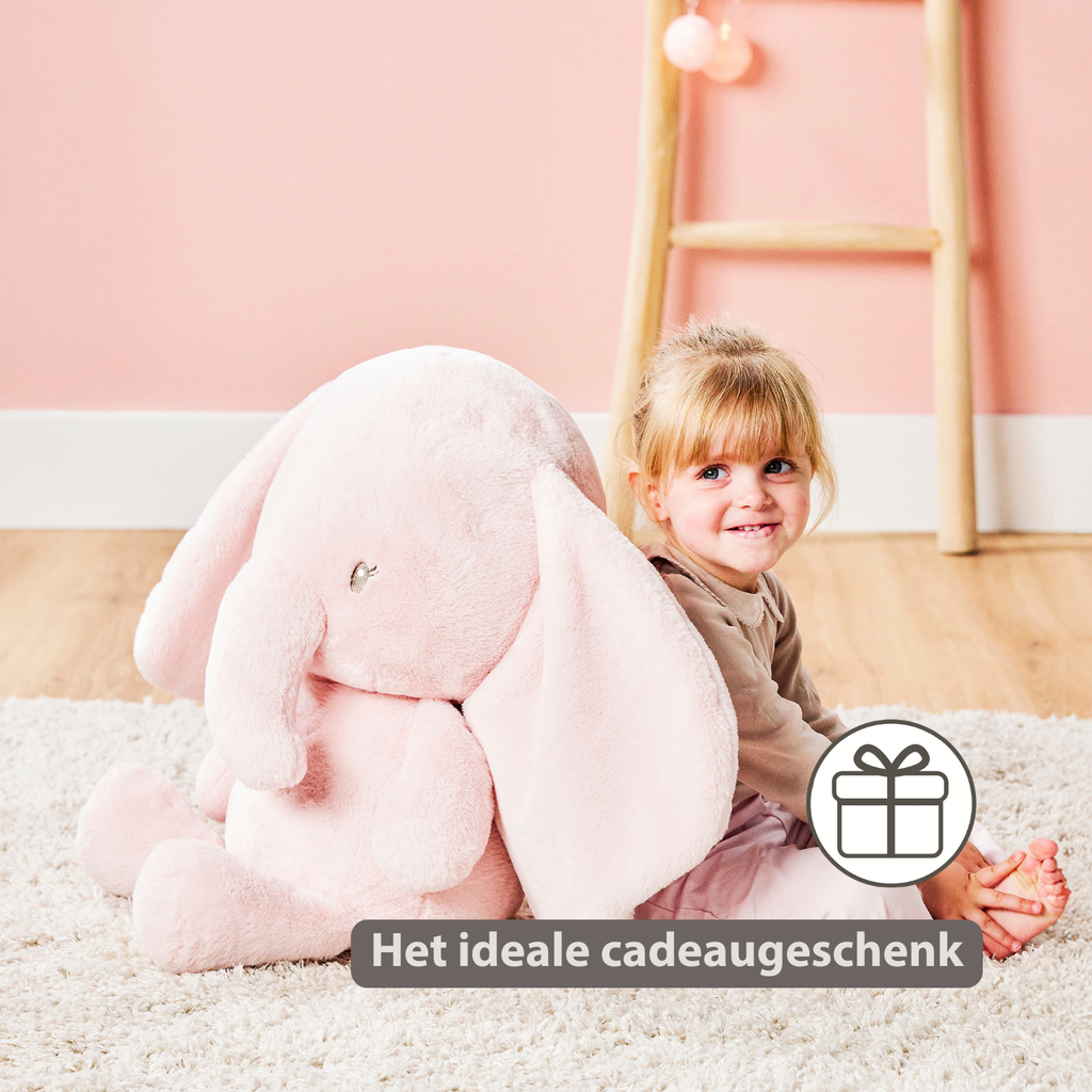 FanFan Maxi Cuddle Elephant – 60 cm – Soft Baby Plush – Pink [NL]