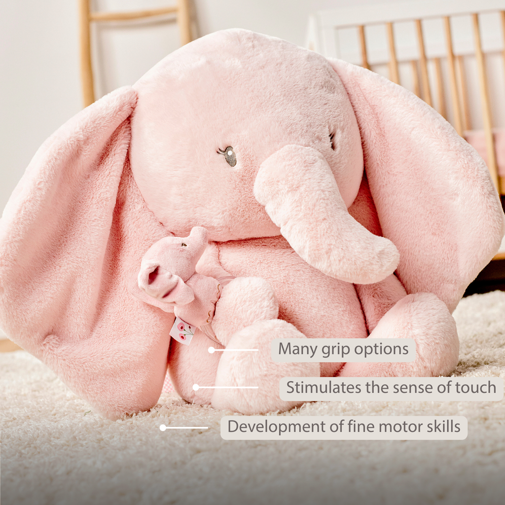 FanFan Maxi Cuddle Elephant – 60 cm – Soft Baby Plush – Pink [EN]