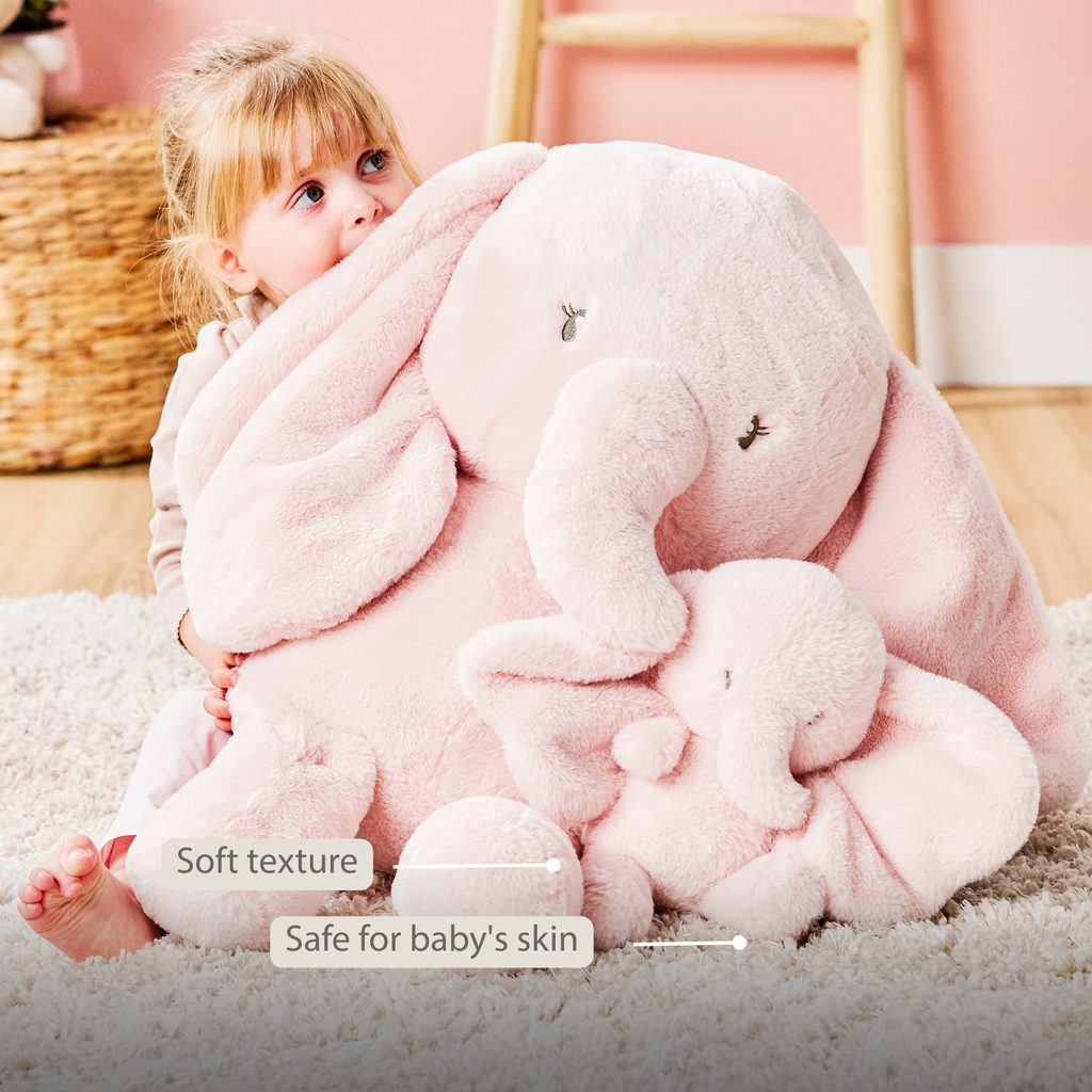 FanFan Maxi Cuddle Elephant – 60 cm – Soft Baby Plush – Pink [EN]